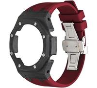 JPXXFM Modified Ga2100 3ème boîtier de mise à niveau en fibre de carbone pour homme, boucle papillon en acier inoxydable, bracelet en fluor, compatible avec les accessoires de montre Ga2110