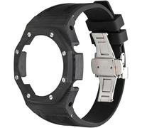 JPXXFM Modified Ga2100 3ème boîtier de mise à niveau en fibre de carbone pour homme, boucle papillon en acier inoxydable, bracelet en fluor, compatible avec les accessoires de montre Ga2110
