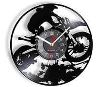 JPXXFM Motocycle Motocross Wall Watch Made Of Retro Gramophone Record Motobike Autocycle Riding Vinyl Record Clock For Rider Music