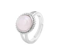 JPXXFM Natural stone round beaded lace personality ring white pine green aventurine opening adjustable creative men and all-match summer jewelry - 1 piece