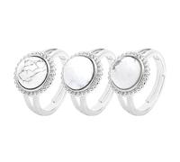 JPXXFM Natural stone round beaded lace personality ring white pine green aventurine opening adjustable creative men and all-match summer jewelry - 1 piece