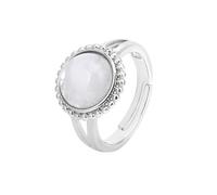 JPXXFM Natural stone round beaded lace personality ring white pine green aventurine opening adjustable creative men and all-match summer jewelry - 1 piece