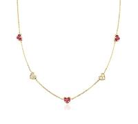 JPXXFM necklaces 925 love transparent rose red pendant long chain collar necklace pendant ladies luxury jewelry women's pendants