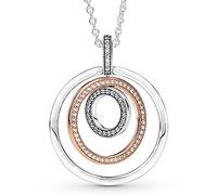 JPXXFM Necklaces Pendant Necklaces Jewelry s Two-tone Circles Pendant with Crystal Necklace Bead Charm Necklace Long Necklaces Handmade