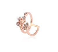 JPXXFM New butterfly inlaid zircon open ring female fashion jewelry index finger ring female Valentine's Day commemoratio