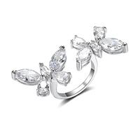 JPXXFM New Korean Fashion Zircon Butterfly Ring For Women Tibetan Silver Female index finger prom Party Open Ring Wedding Jewelry