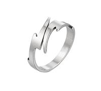 JPXXFM New stainless steel coconut tree leaf open ring ins cold wind simple female Korean version of geometric star lightning