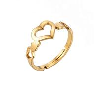 JPXXFM New stainless steel coconut tree leaf open ring ins cold wind simple female Korean version of geometric star lightning