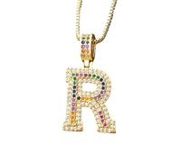 JPXXFM Ornaments New 2025 Gift Fashion 26 Alphabet Pendant Necklaces Multicolor Initial Letter Necklaces Couple Name Jewelry Gifts For Women With For You Jewelry Fashion s Creative