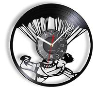 JPXXFM Parachuting Inspired Vinyl LP Record Clock Skydiving Parachute Extreme Sports Modern Wall Watch Wall Hanging Decor Music