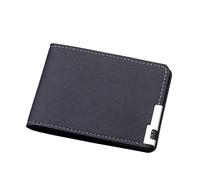 JPXXFM Passport Wallet for Men Neck ID Short Wallet Solid Color Purse Card Slots Drivers License Cover Clutch Checke Wallet (Black, One Size)