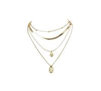 JPXXFM Pendant Color Imitation Pearl Chain Shell Pendant Women Necklace Multilayer Jewelry Gift Necklaces