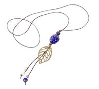 JPXXFM Pendant Neck Decoration Necklaces Pendants Long Sweater Fashion Clavicle Chain Collar Jewelry Bead Necklace Leaf Ceramic Beads