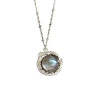 JPXXFM Pendant Round Transparent Pendant Chain Exquisite Ladies Jewelry Pendants Handmade Pendants (Color Gem: Labradorite)