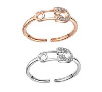 JPXXFM Personalized Ring for Women 2pcs Lady Zircon Opening Ring Chic Appearance for Finger Jewelry