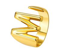JPXXFM -plated Brass Open Ring 26 English Letters for Ring Finger Fashionable Initial Ring Jewelry for Women Men