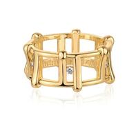 JPXXFM Plated Rings for Women Trendy Stackable Rings Simple Hammered Hollowed CZ Braided Finger Jewelry Gifts for Teen Girls