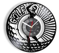 JPXXFM Play Golf Wall Clock Golf Club Wall Sign Hanging Decor Modern Design Vinyl Record Wall Watch Unique Gift For Golf Fans Music