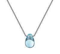 JPXXFM real blue crystal water drop pendant necklace 925 clavicle chain necklace for women girl gift