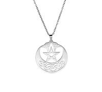 JPXXFM Religious Pentagram Pendant Hip-Hop Stainless Steel Hollow Cut Off Amulet Present
