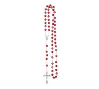 JPXXFM Religious Rosary Necklace For Women And Men - 1Pc Catholic Cross Rosary Beads Pendants Religious Round Crystal Bead Necklace, Mary Jesus Cross Pendant Long Beads