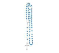 JPXXFM Religious Rosary Necklace For Women And Men - 1Pc Catholic Cross Rosary Beads Pendants Religious Round Crystal Bead Necklace, Mary Jesus Cross Pendant Long Beads