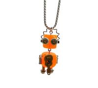JPXXFM Retro Movable Joint Robot Neckchain Vintage Mechanical Screw Robot Pendant Necklace Chain Jewelry Accessories