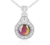 JPXXFM Retro Pendant Necklace Women Mood Emotion Feeling Changeable Color Temperature Control Necklace Trendy Jewelry