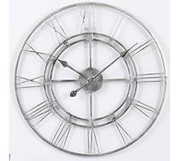 JPXXFM Retro Wall Clock, Silent Non Ticking Vintage Large Black Wall Clock with Roman Numerals, for Living Room Garden Bedroom Kitchen Office Lounge Hotel Garden Decor 60CM Retro color Decoration