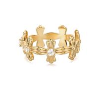 JPXXFM Rings for Women Trendy Plated Cubic Zirconia Heart Cross Stackable Rings Simple Statement Rings Finger Jewelry Gifts