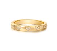 JPXXFM Rings for Women Trendy Plated Cubic Zirconia Heart Cross Stackable Rings Simple Statement Rings Finger Jewelry Gifts