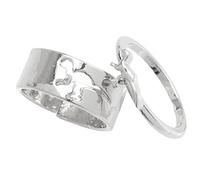 JPXXFM Rings Set Engagement Ring 2pcs Matching Rings for Couples Stylish Dinosaur Open Band Design Plated Trendy Couple Ring Set for Engagement and Wedding