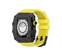 JPXXFM Rubber Watch Strap Carbon Fiber Case Modification Kit，For 9 8 7 6 5 4 SE Series 44mm 45mm Watchband Bracelet Replace Accessories
