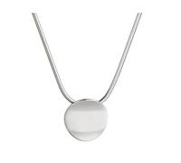 JPXXFM Silver Necklace Camber Face Disc Pendant Necklaces Coin Snake Bone Choker Clavicle Girls Gifts Chains cute