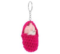 JPXXFM Sleeping Cat Keychain Bag Charm Pendant Cute Plush Cat Keyring for Handbag Backpack Purse Decoration Boys and Girls in Rose Red