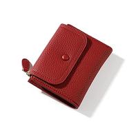 JPXXFM Small Women Wallet PU Leather Purse with ID Window (Blue), Red, Red
