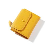 JPXXFM Small Women Wallet PU Leather Purse with ID Window (Blue), Yellow