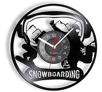 JPXXFM Snowboarding Vintage Design Wall Clock Snowfield Skating Skiing Tools Vinyl CD Disc Wall Watch Wall Hanging Decor Music