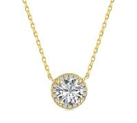 JPXXFM Solid Over 925 Bezel-Set Diamond Solitaire Necklace,Round D Color Pendant Necklace,18 Inch,Fashion Jewelry Gift for Her