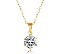 JPXXFM Solitaire Pendant Necklaces for Women Sterling with D Color VVS1 Clarity Mossanite Jewelry for Girls