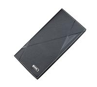 JPXXFM Stripe Long Wallet Artificial Solid Color Men Business Open Purse Multiple Card Slots Clutch Wallet Girls (Black, One Size)