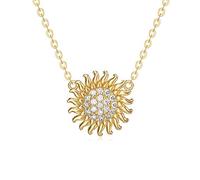 JPXXFM Sunflower Necklace Yellow Flower Pendant Necklace Jewelry Flame Necklace-You are My Sunshine- Gift for Women Daughter Wife Birthday, Metal, Cubic Zirconia