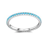 JPXXFM Tibetan Silver Classic Exquisite Circle Turquoise Charm Stackable Finger Ring For Women Trendy Fine Jewelry