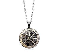 JPXXFM Time Gemstone Necklace Jewelry Retro Beauty Pattern Hanging Sweater Chain Necklace Present