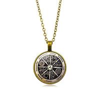 JPXXFM Time Gemstone Necklace Jewelry Retro Beauty Pattern Hanging Sweater Chain Necklace Present