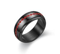 JPXXFM Titanium Stainless Steel Rotatable Rings Dragon Pattern Fish Bone Men Rings Women Jewelry For Party Gift