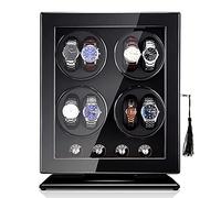 JPXXFM Vertical 8 Watch Winders with LED Backlight, Watches Shaker with Quiet Motor Automatic Rotary Winding, Mechanical Wooden Watch Box with 5 Modes,Leather 02 (Leather 02) Present