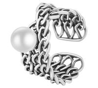 JPXXFM Vintage Pearl Adjustable Ring for Women Stylish Statement Jewelry for Teens Elegant Material Lightweight and Durable Finger Ring for Everyday Wear