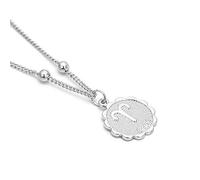 JPXXFM Vintage Simple Twelve Constellations Carved Coin Choker Necklace Leo Pendant Necklace Women Jewelry Aries