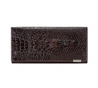 JPXXFM Wallet Women, Crocodile Head Hinge Bag, Long Section Pu Leather Multi-Card Clutch Bag, Dark Brown